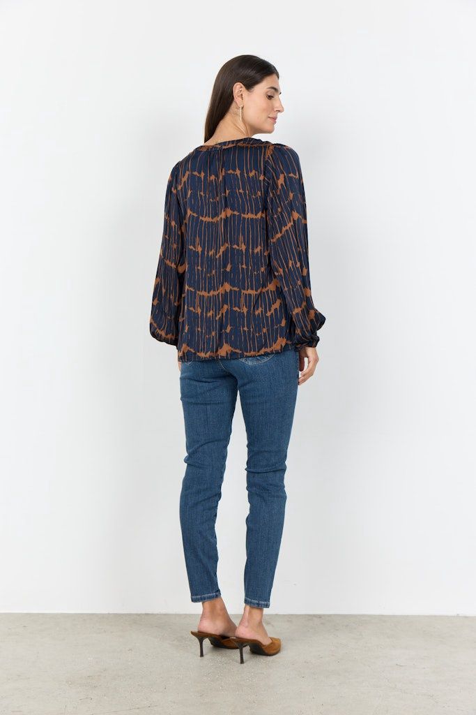 Arlette Blouse in Navy Blazer