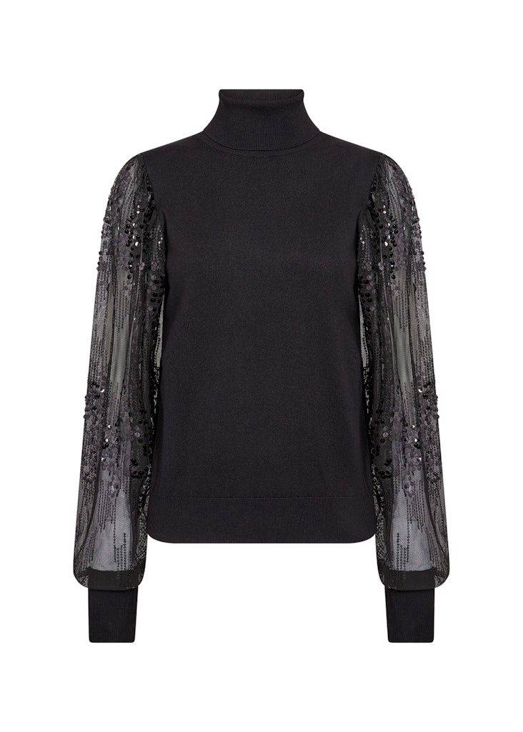 Dollie High Neckline Pullover in Black