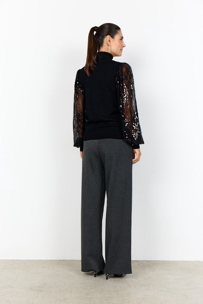 Dollie High Neckline Pullover in Black