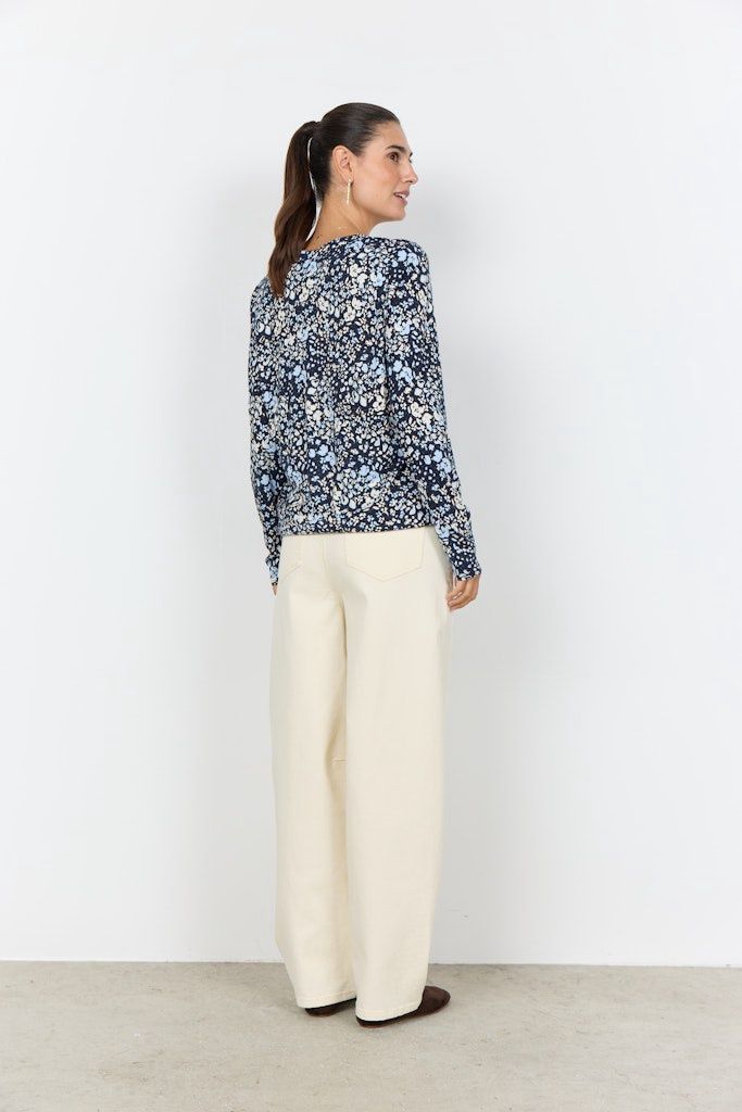 Felicity Aop Blouse In Navy Combi