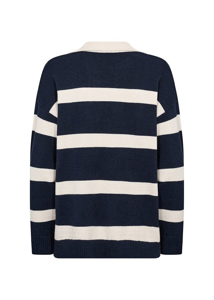 Kanita Stripe Pullover In Navy Melange Combi