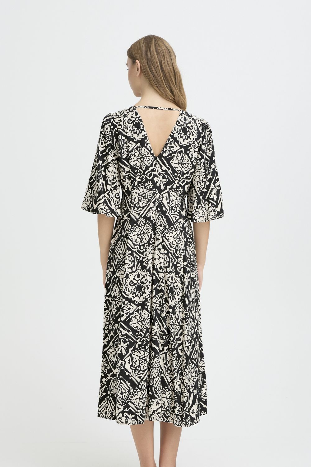 Farzo Dress in Graphic Patchwork