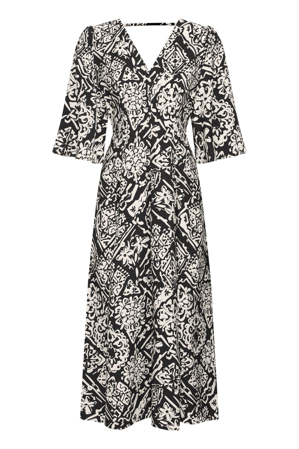 Farzo Dress in Graphic Patchwork