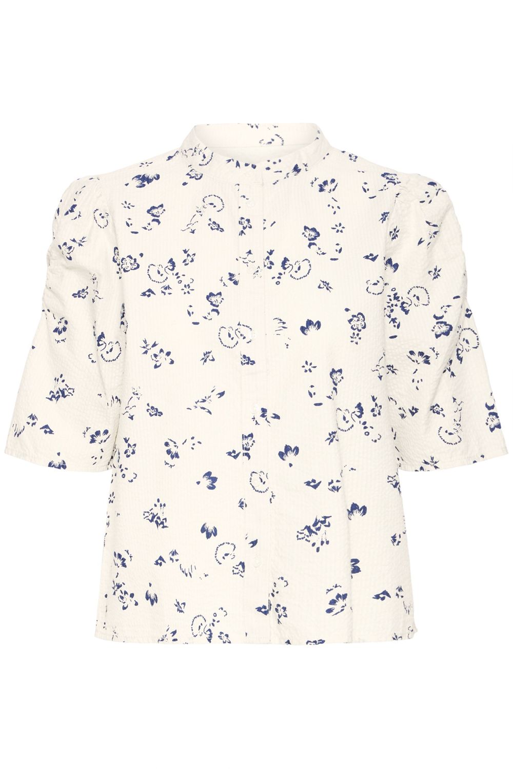 Qwina Shirt in Blueprint Outline Flower