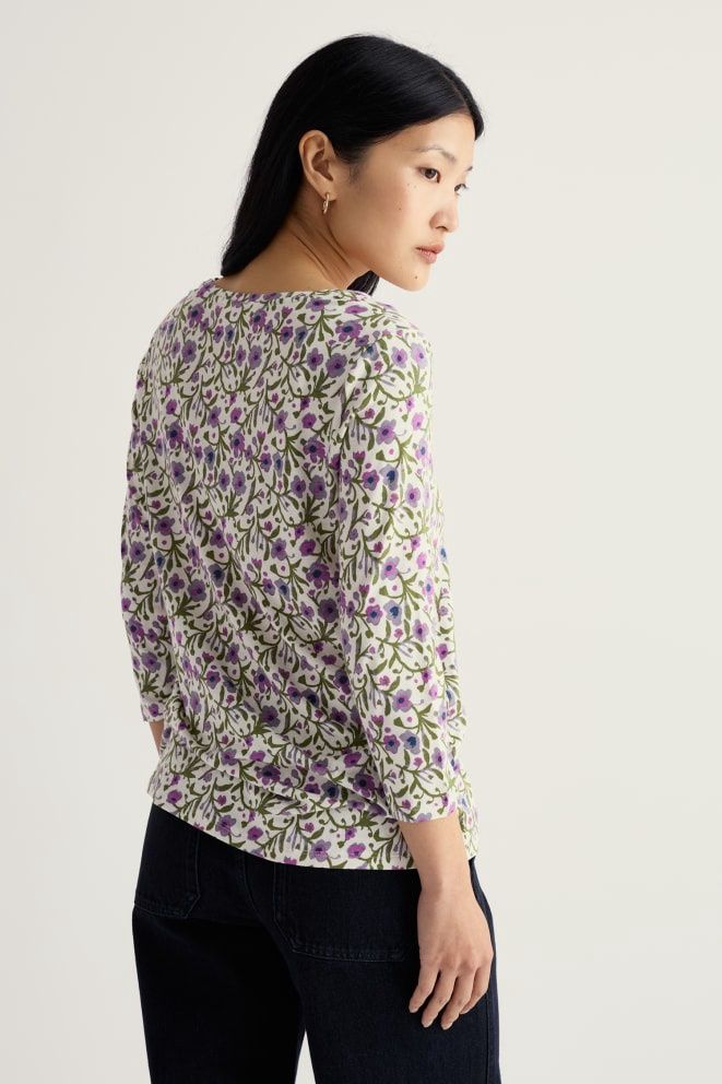 3/4 Kellow Top in Blotted Anemone Chalk