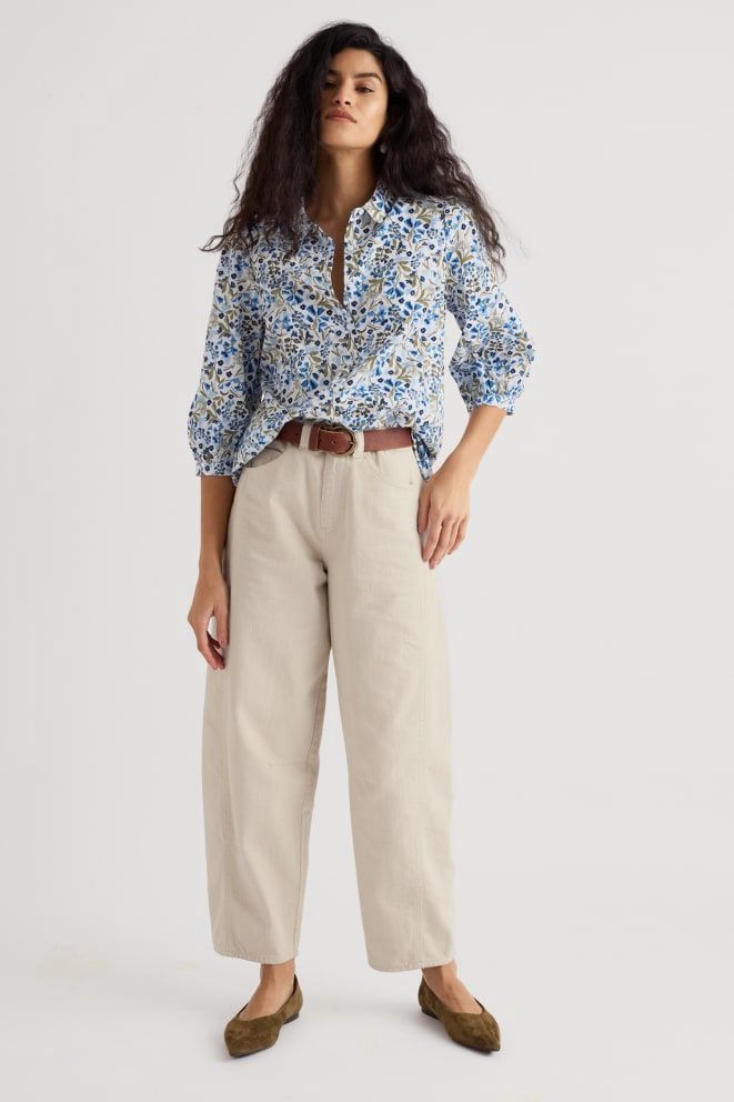 Hope Cottage Blouse in Woodland Floral Chalk