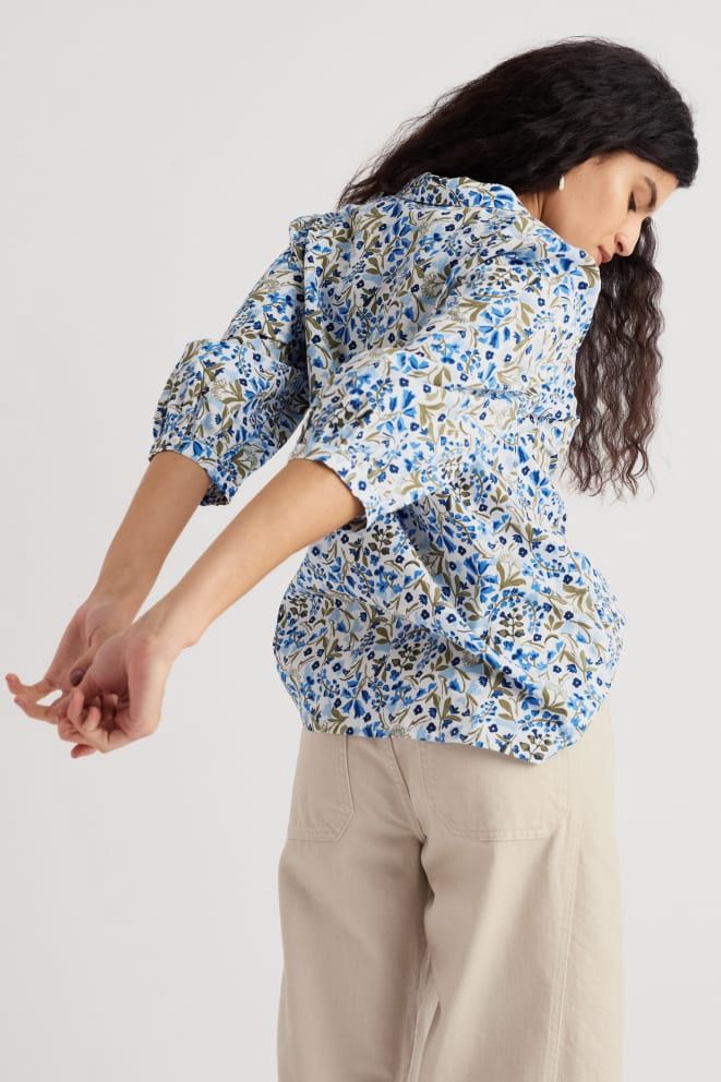 Hope Cottage Blouse in Woodland Floral Chalk