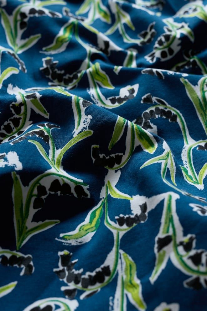 Veronica Dress in Painty Bluebell Dark Voyage