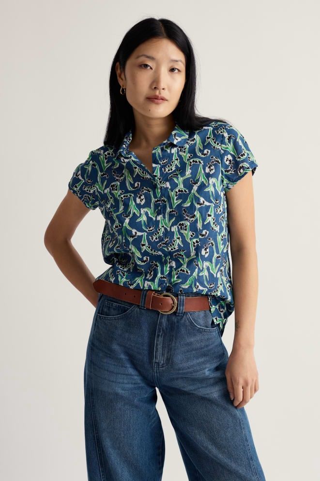 Rushmaker Shirt in Painty Bluebell Dark Voyage