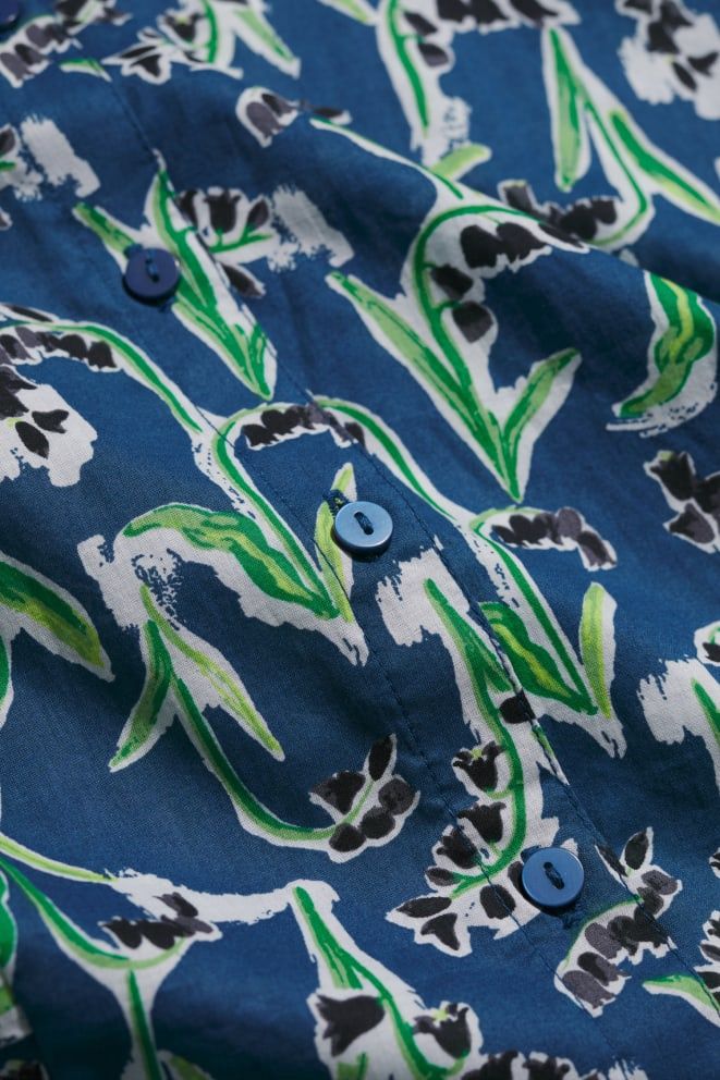 Rushmaker Shirt in Painty Bluebell Dark Voyage