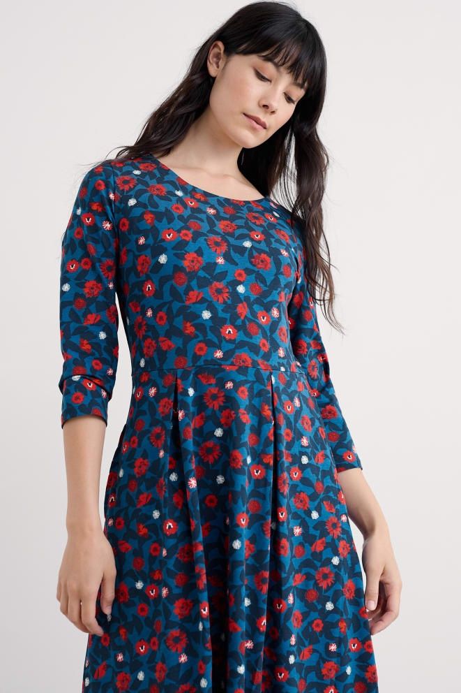 Veronica Dress in Pressed Plants Shore