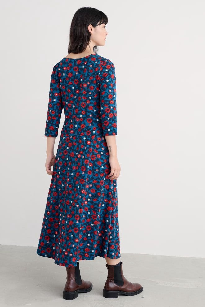 Veronica Dress in Pressed Plants Shore