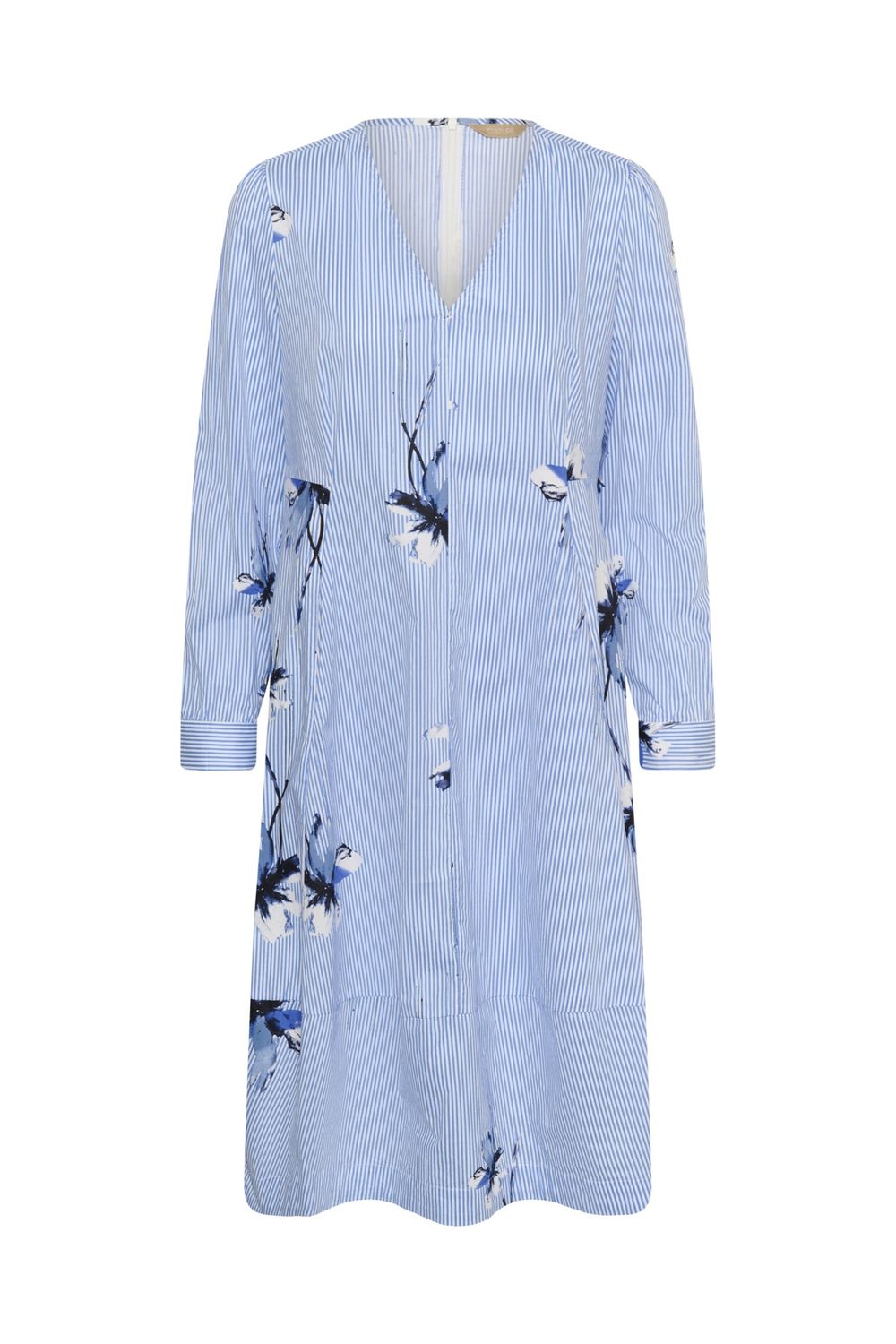 Brila Dress in Blue Flower Stripe