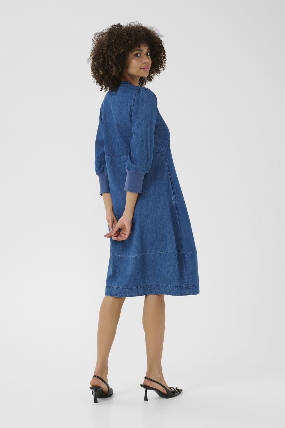 Allura Arpa 3/4 sleeve Dress in Dark Blue Wash