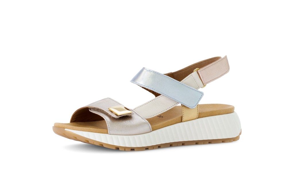 Camille Sandals with Metallic Strap in White