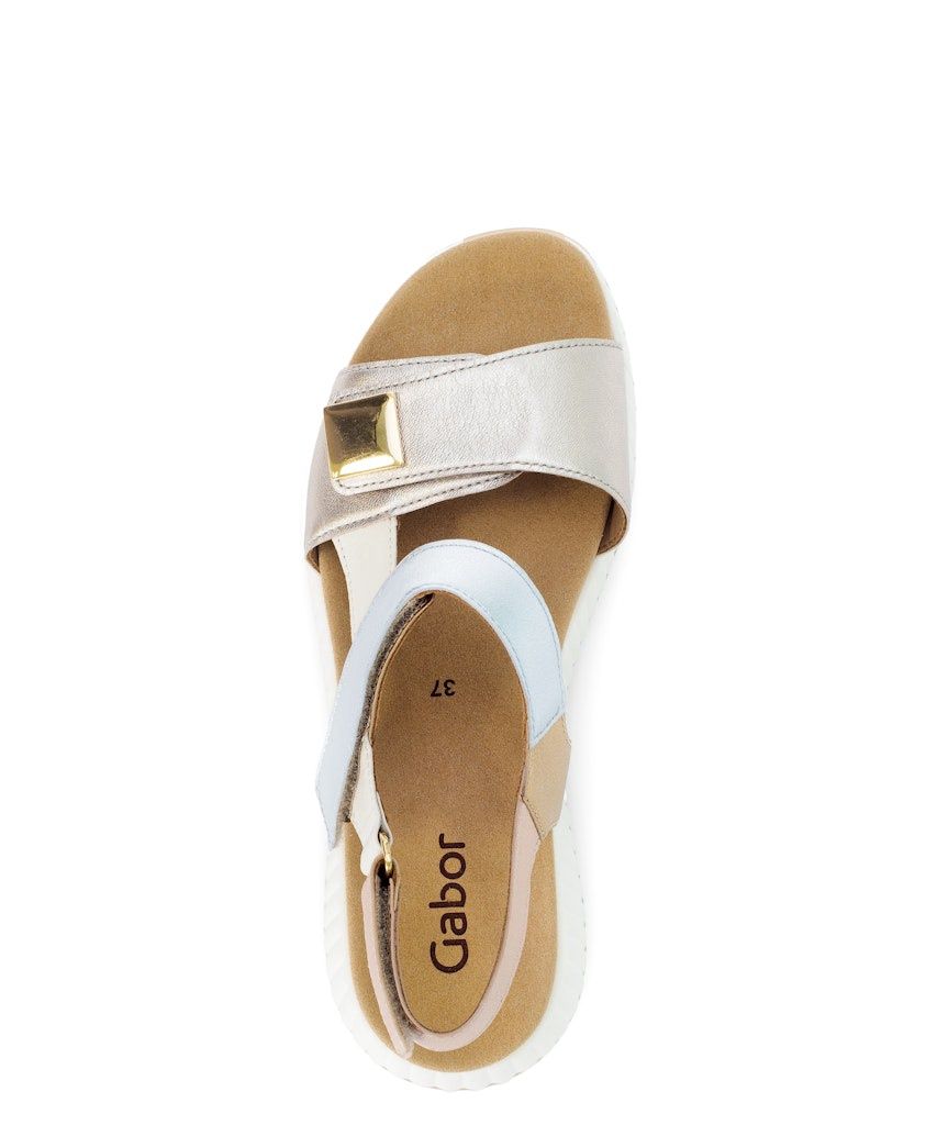 Camille Sandals with Metallic Strap in White