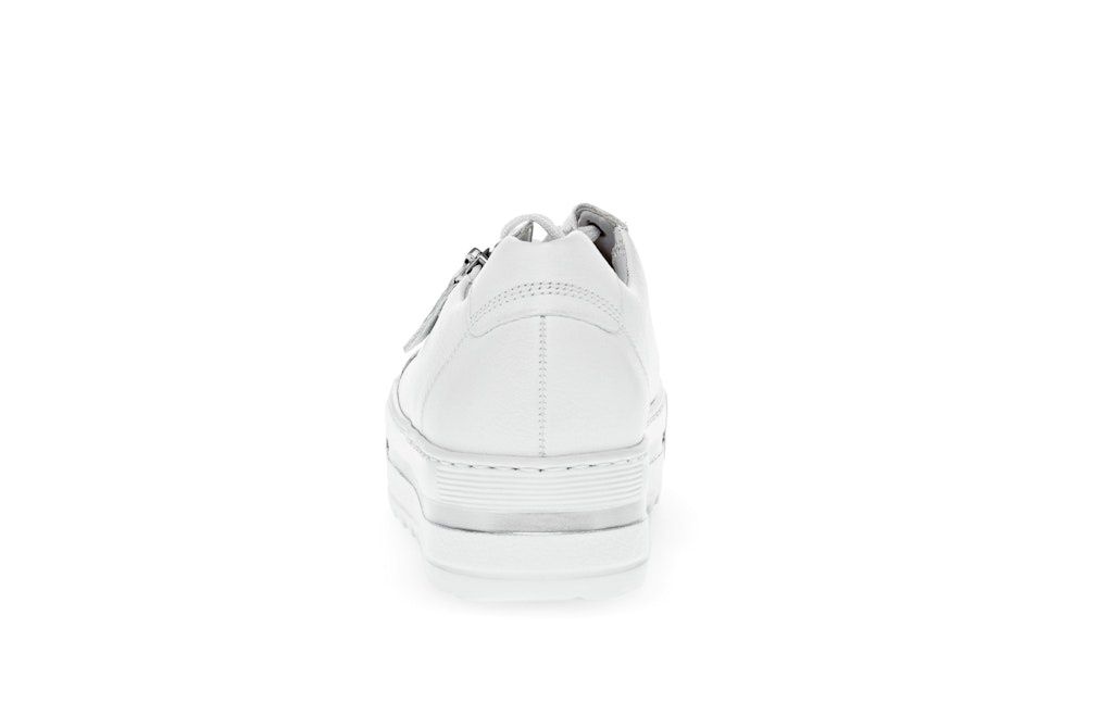 Bianca Leather Sneaker with Zipper in White