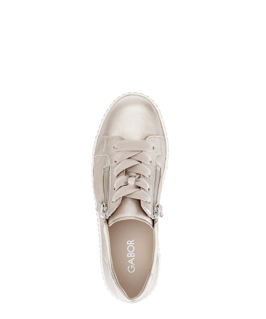 Luna Sneaker with Zipper in Metallic