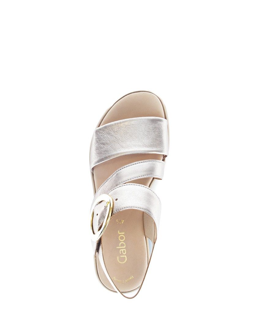 Serena Leather Sandals in Silver