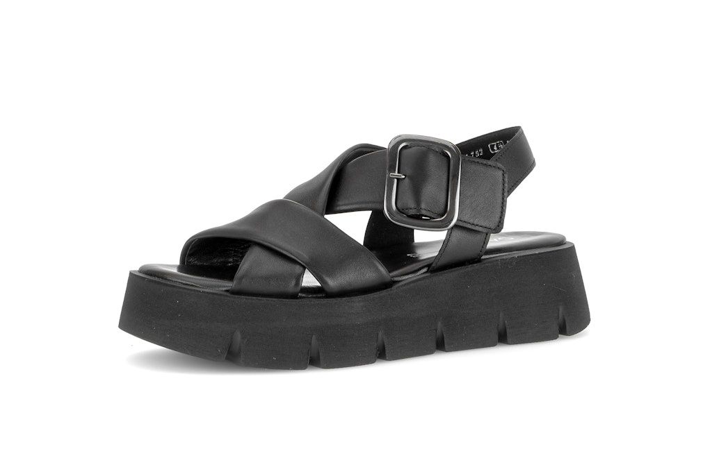Natalie Leather Sandals in Black