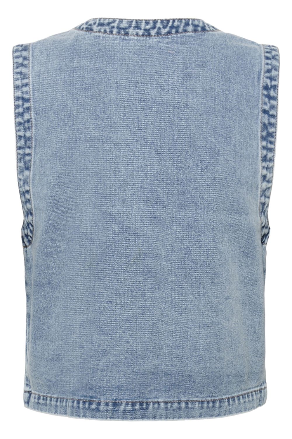 Tiala Aniceta Embroidery Waistcoat in Light Blue Wash
