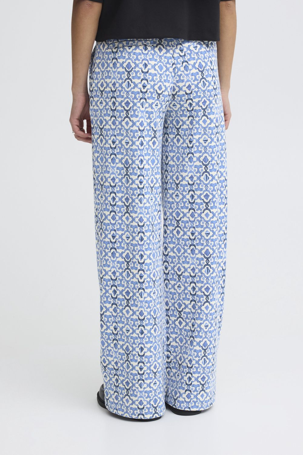 Kate Print Trousers in Sodalite Blue Ikat
