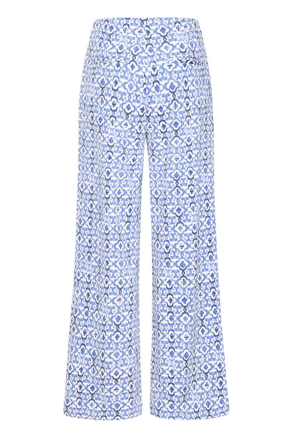 Kate Print Trousers in Sodalite Blue Ikat