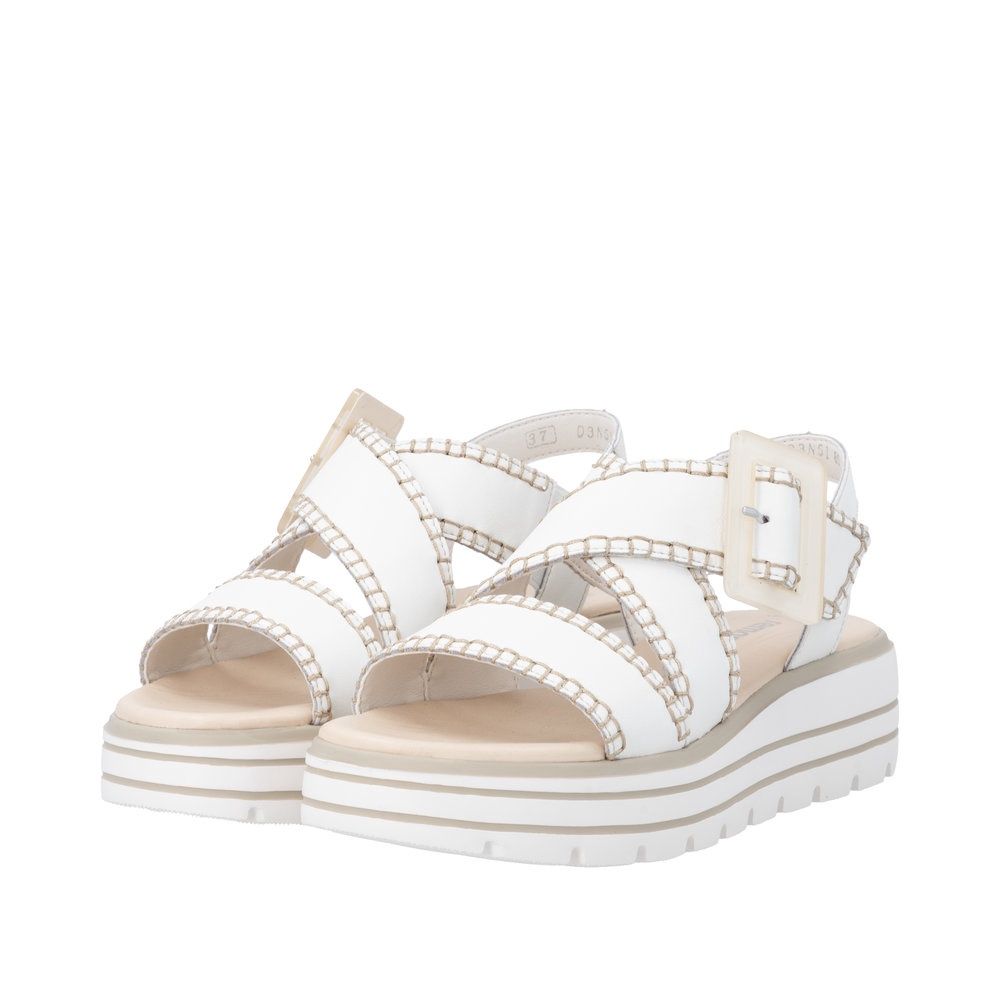 Clara Leather Sandals in White