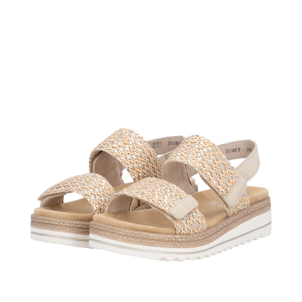Ella Leather Sandals in Beige