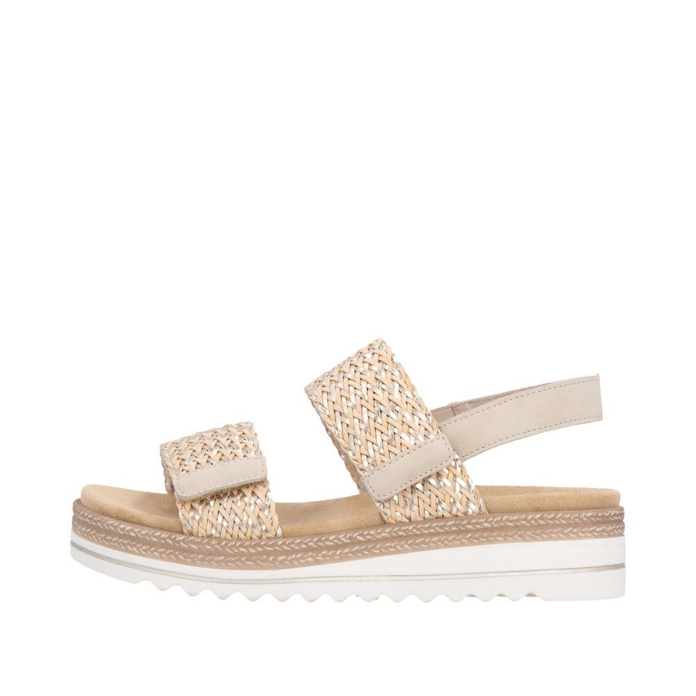 Ella Leather Sandals in Beige