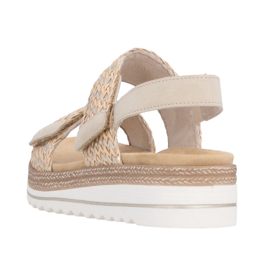 Ella Leather Sandals in Beige