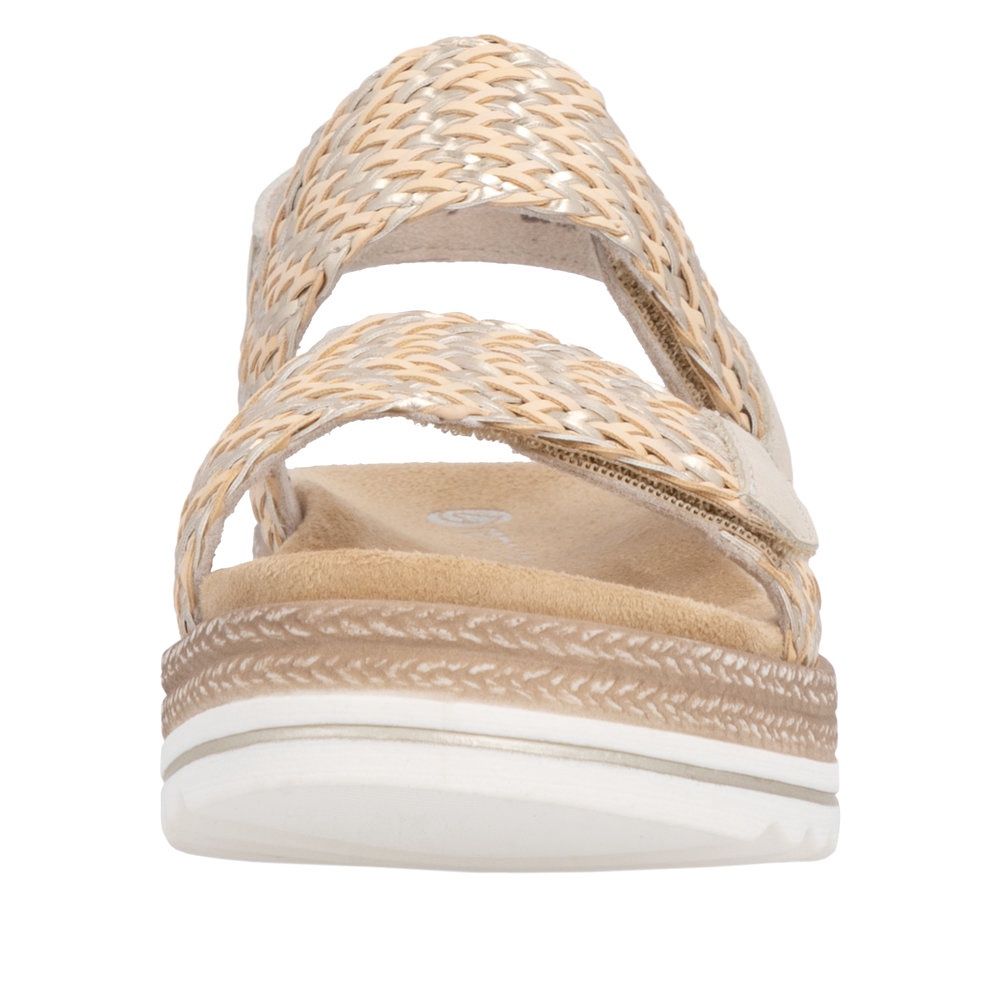 Ella Leather Sandals in Beige