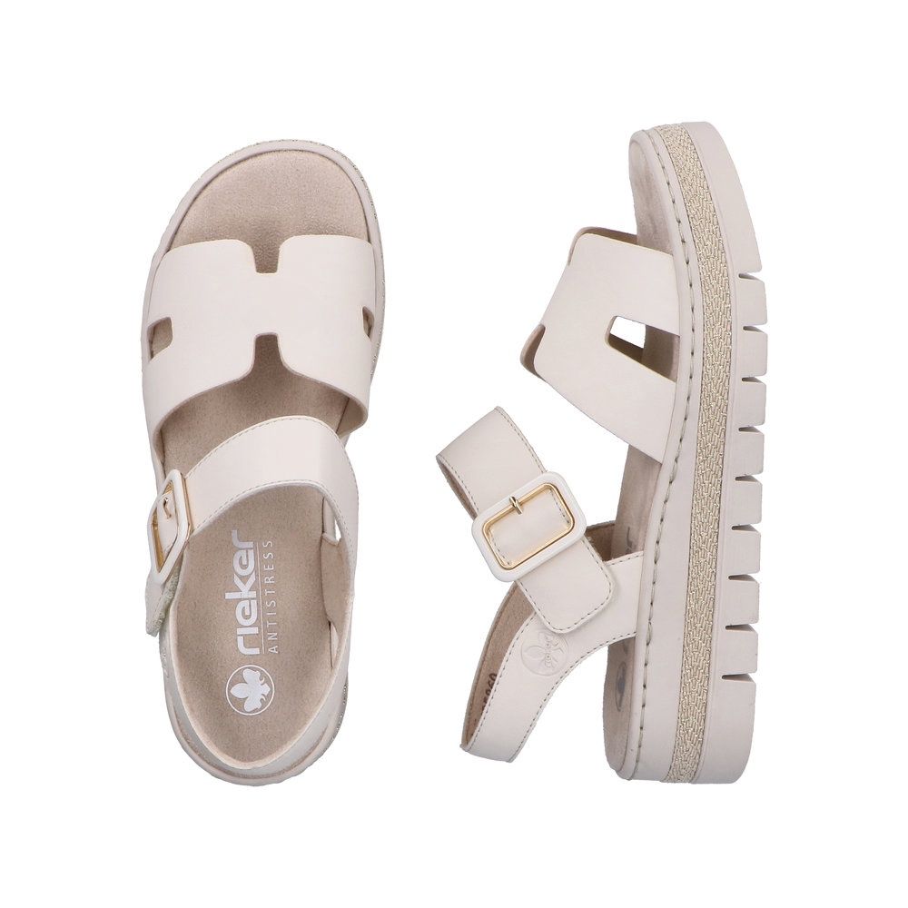 Zoe Leather Sandals in White