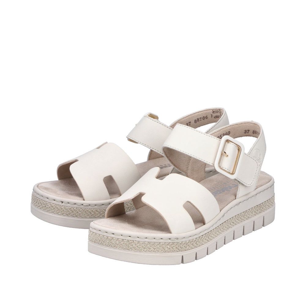 Zoe Leather Sandals in White