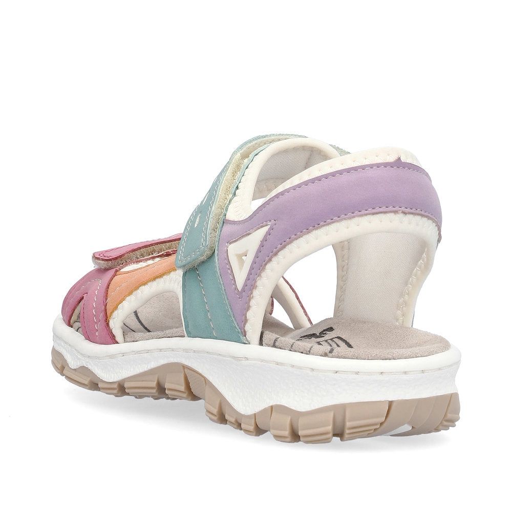 Elena Leather Sandals with Multicolour Strap