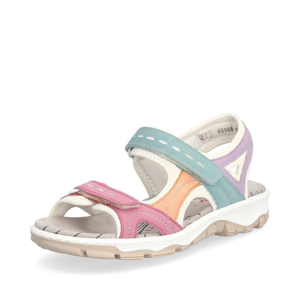 Elena Leather Sandals with Multicolour Strap