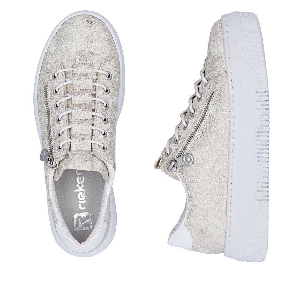 Bea Suede Shoes with Zipper in Beige