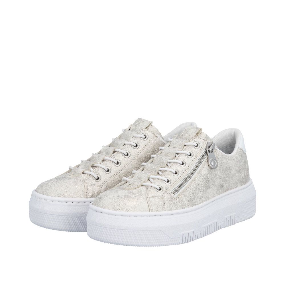 Bea Suede Shoes with Zipper in Beige