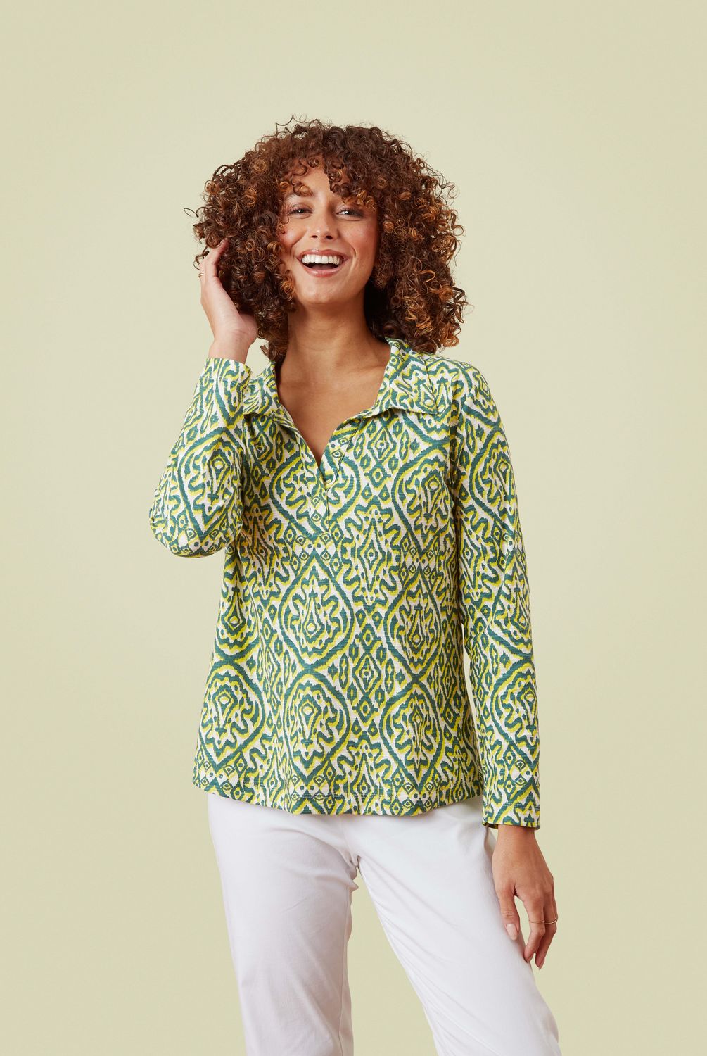 Camilla Shirt Inky Geo in Multi