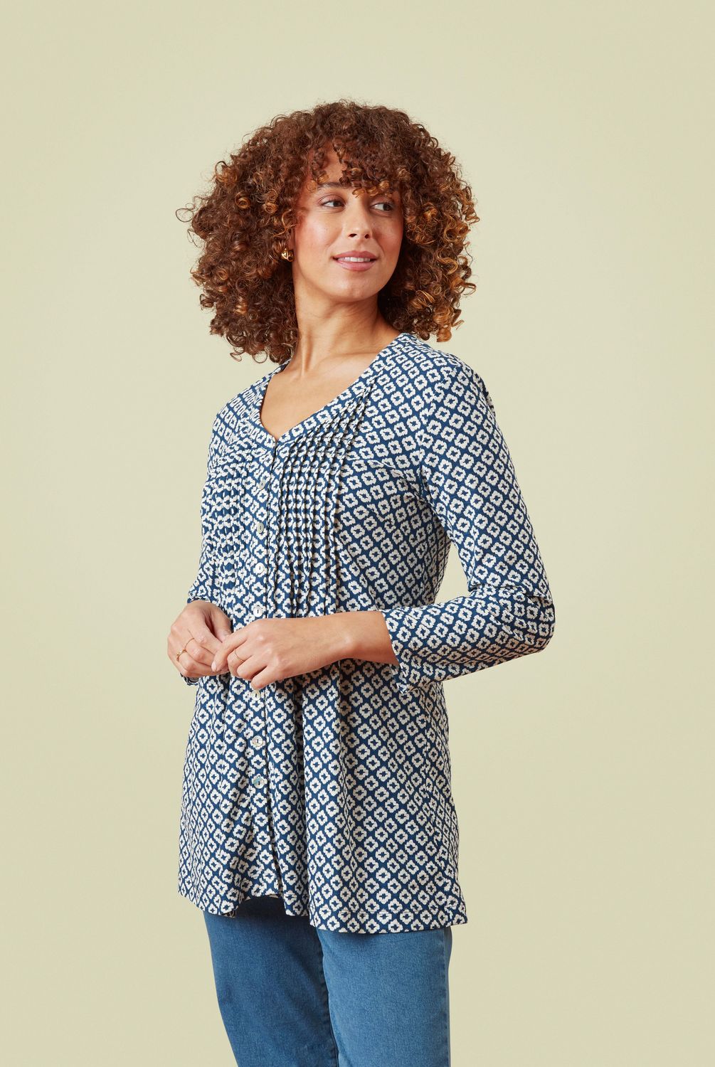 Ocean Breeze Tunic Ikat Tile in Riviera