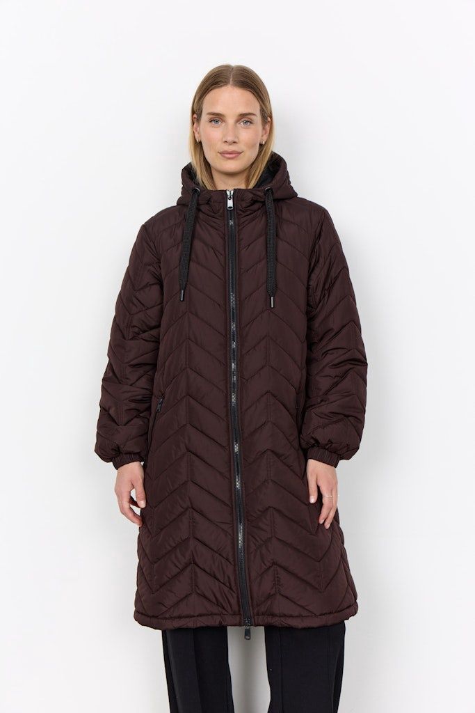 Fenya Quilted Jacket in Chocolate Plum