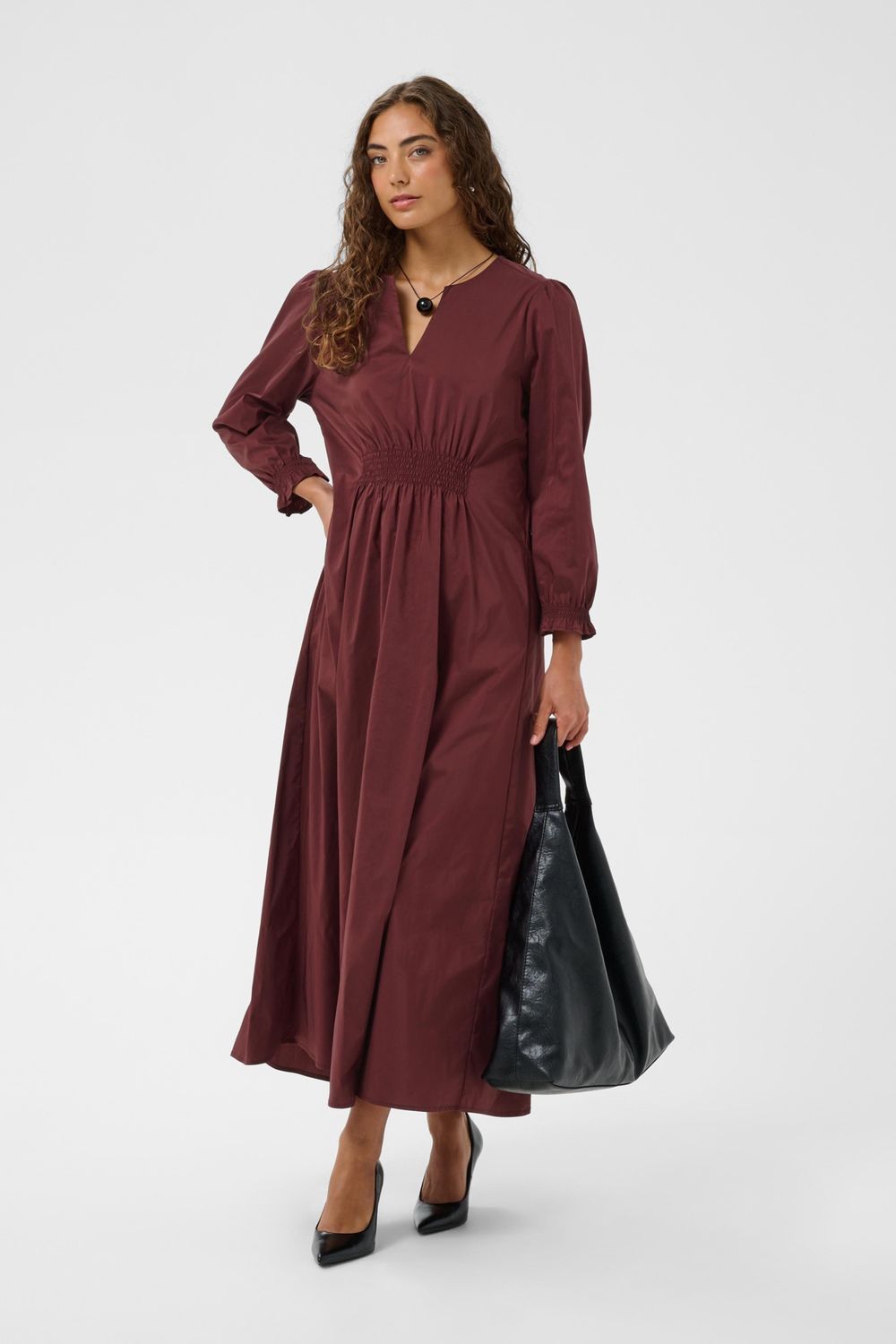 Elna Antoinett Long Dress in Chocolate Truffle