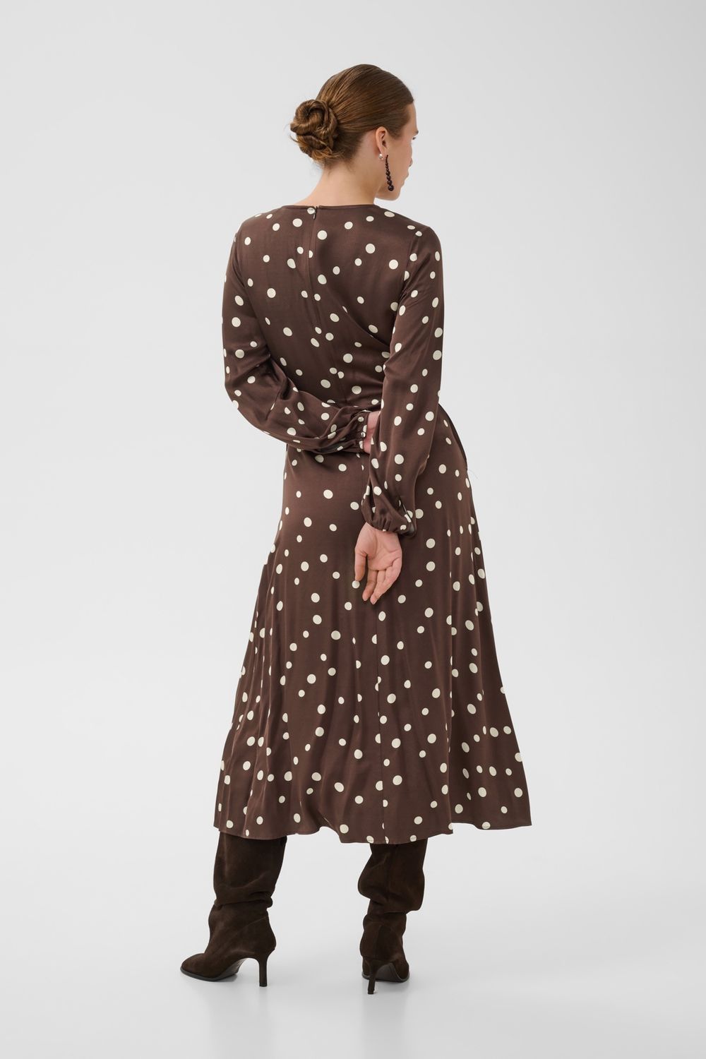 Dotty Berna Dress in Brown