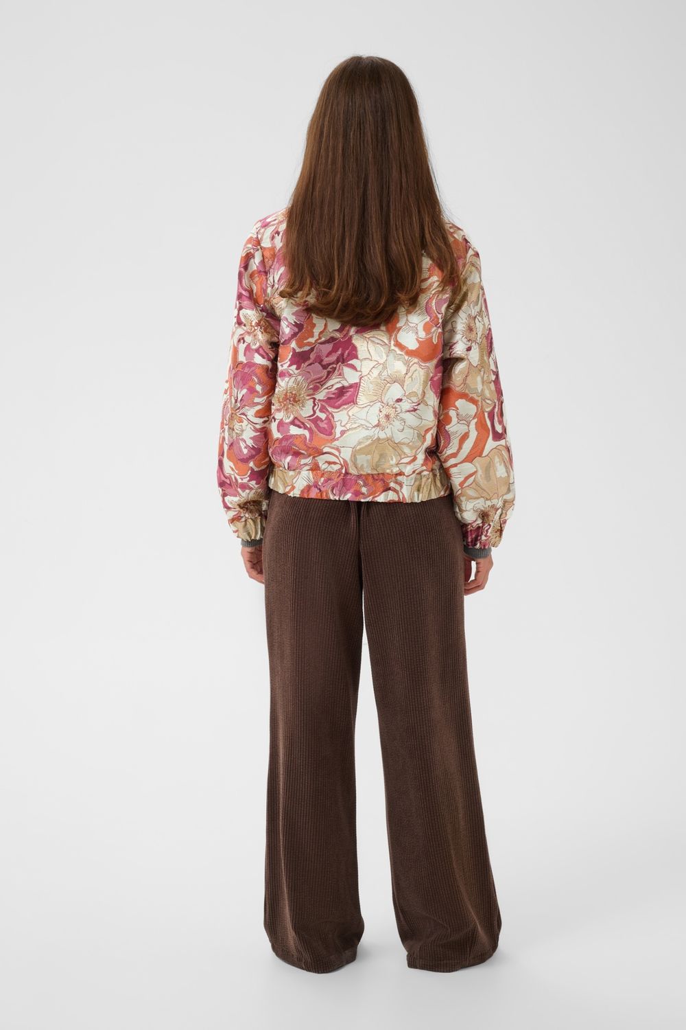 Tajana Bomber Jacket in Orange Flower