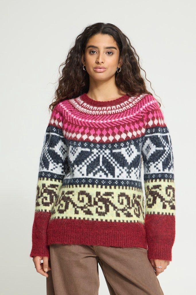 Cylle Pullover in Zinfandel Multi Pattern