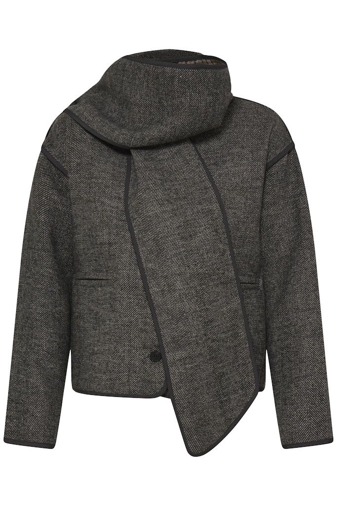 Frava Jacket in Black Herringbone