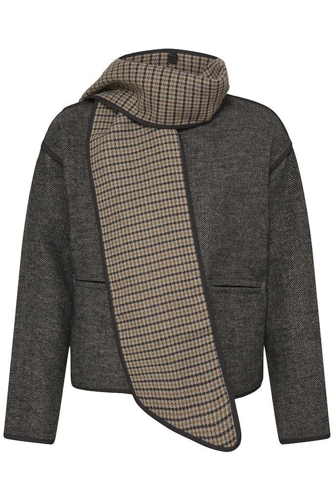 Frava Jacket in Black Herringbone