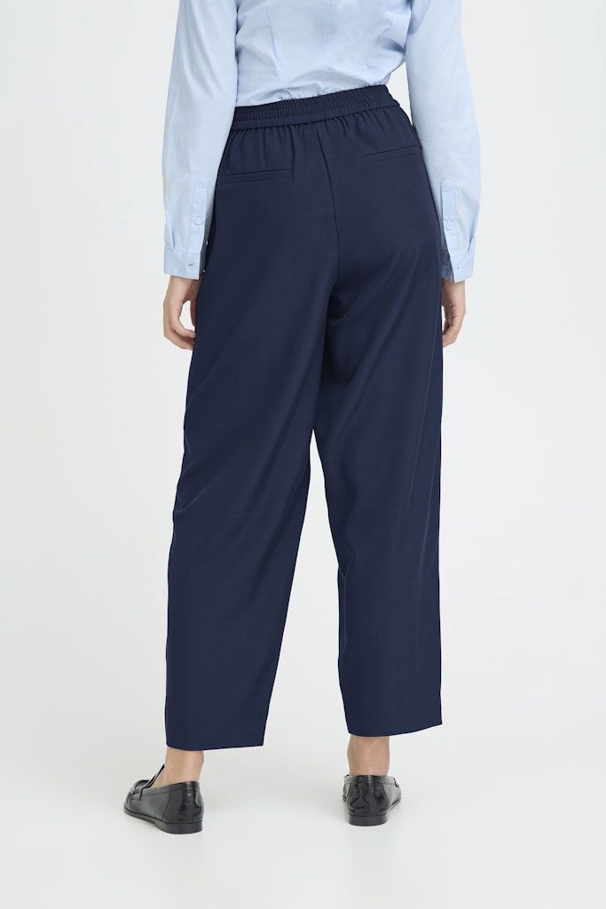 Fava Barrel Trousers in Dark Navy