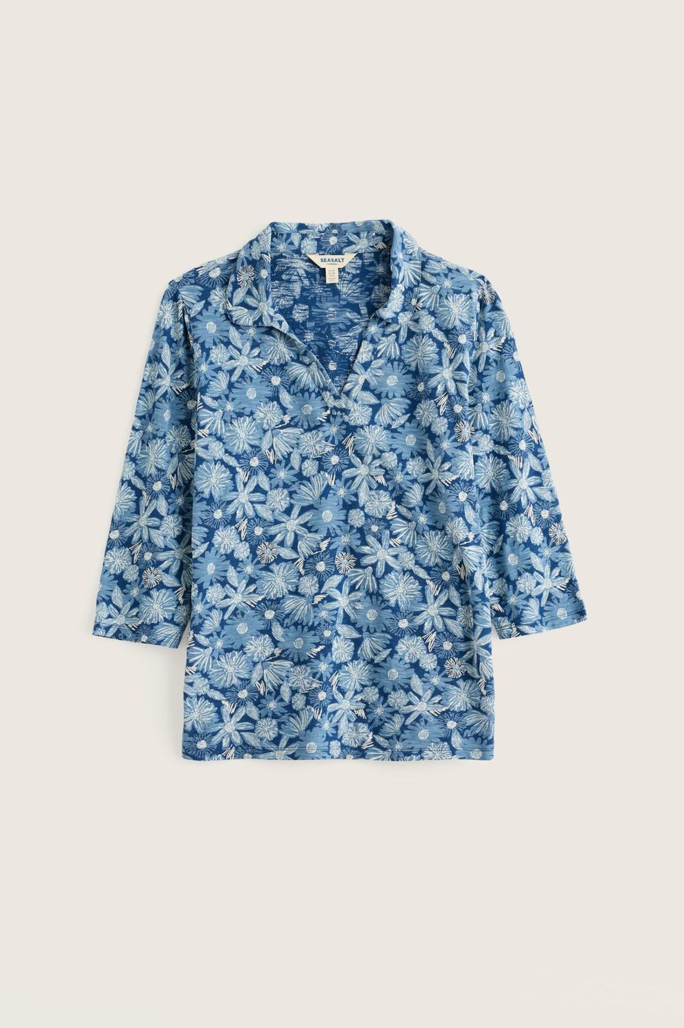 Wavecrest Shirt in Sketchbook Blooms Marine