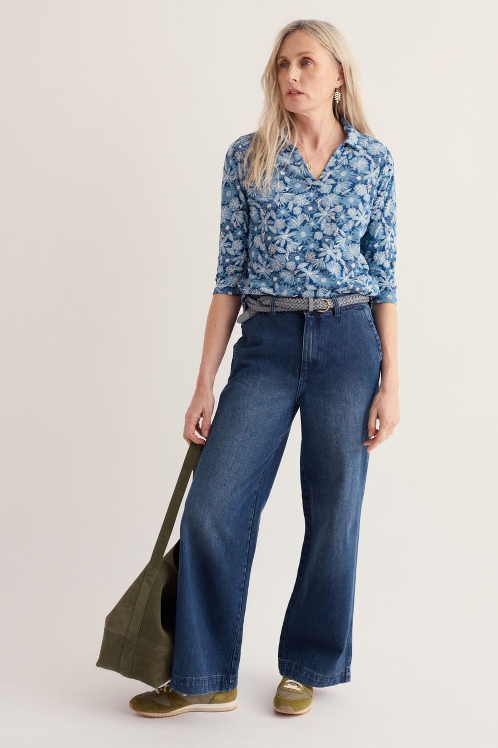 Wavecrest Shirt in Sketchbook Blooms Marine